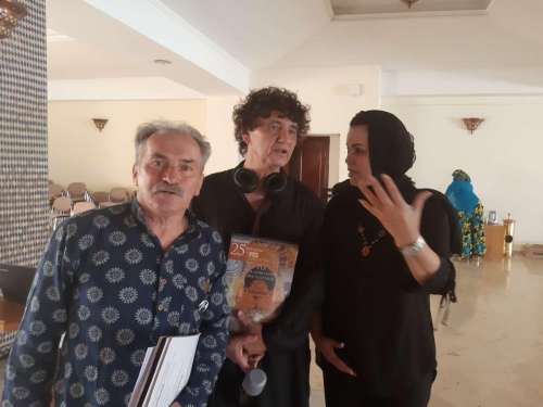Rhoum El Bakkali avec le directeur du festival de la musique sacrée de Fes monsieur Alain Weber Juin 2019