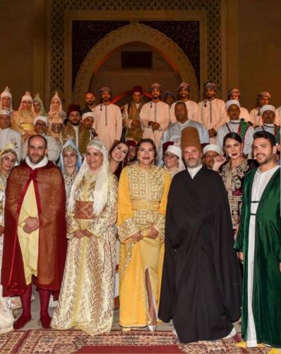 صورة تذكارية مع الاميرة للا حسناء افتتاح مهرجان فاس للموسيقى الروحية 2019